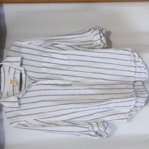 Blue vertical stripe top